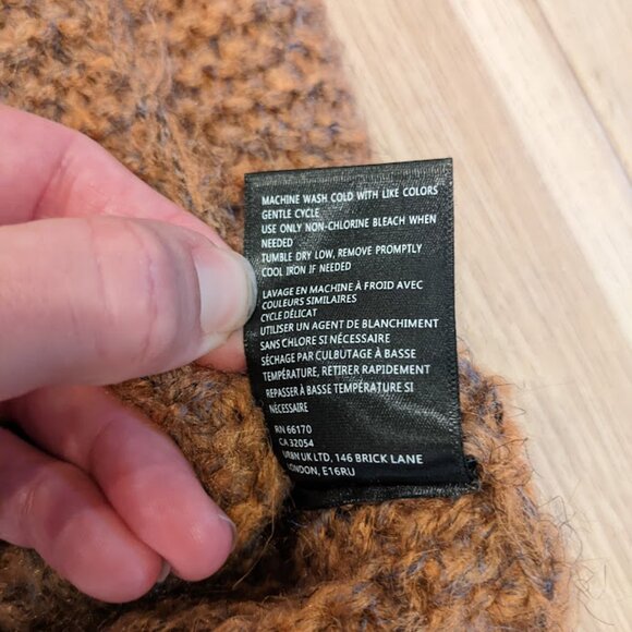 Anthropologie Women's Marled Fringe Poncho ONESIZE Bronze Knit Frontier Boho - Picture 9 of 12